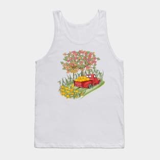 Vintage Pumpkin Pickup Truck Tank Top